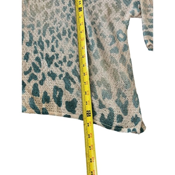 POL Top Womens Small Pullover Lightweight Sweater Cheetah Top Cropped 3/4 Shirt - Picture 8 of 8
